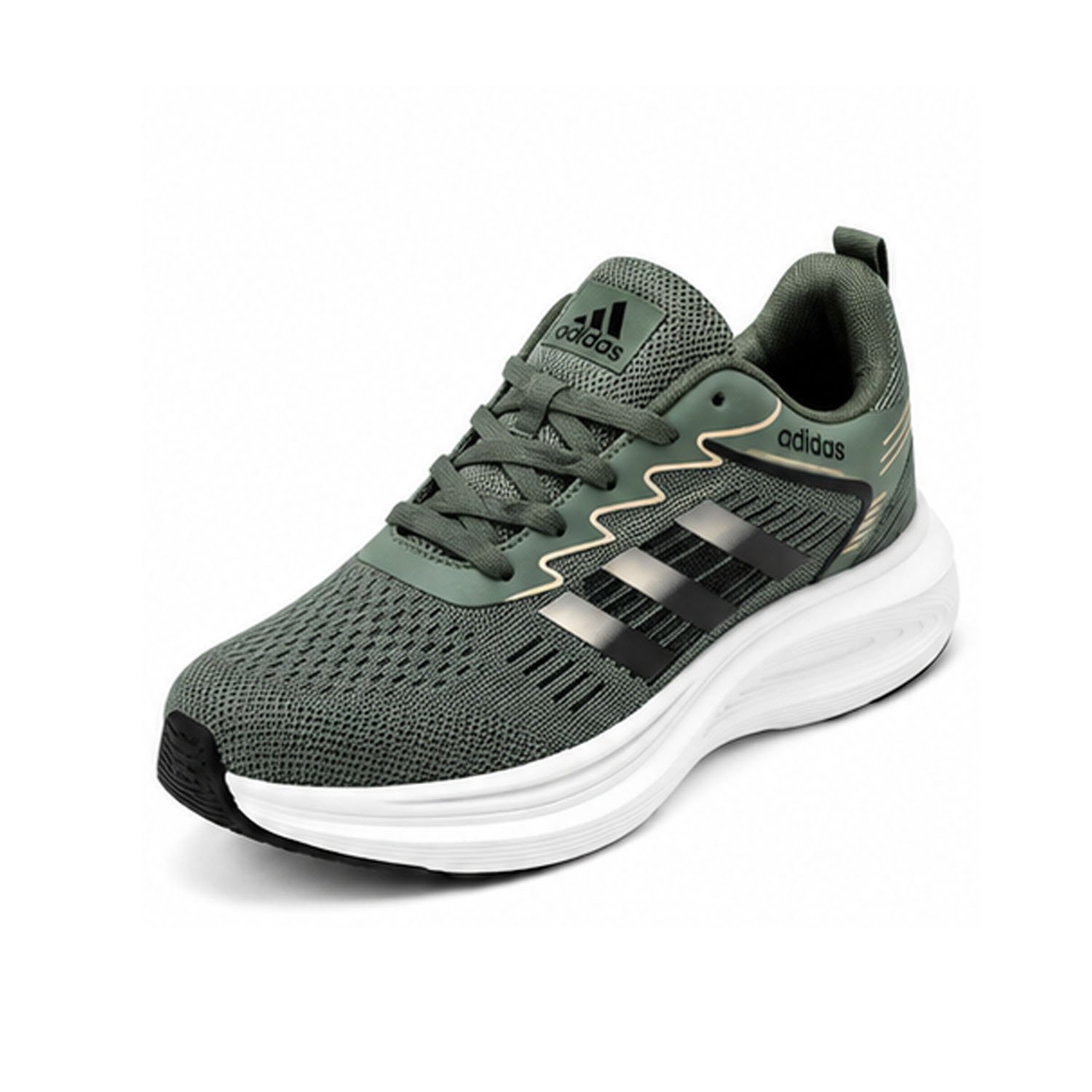 Adidas Running Shoes – Olive Green - Image 2