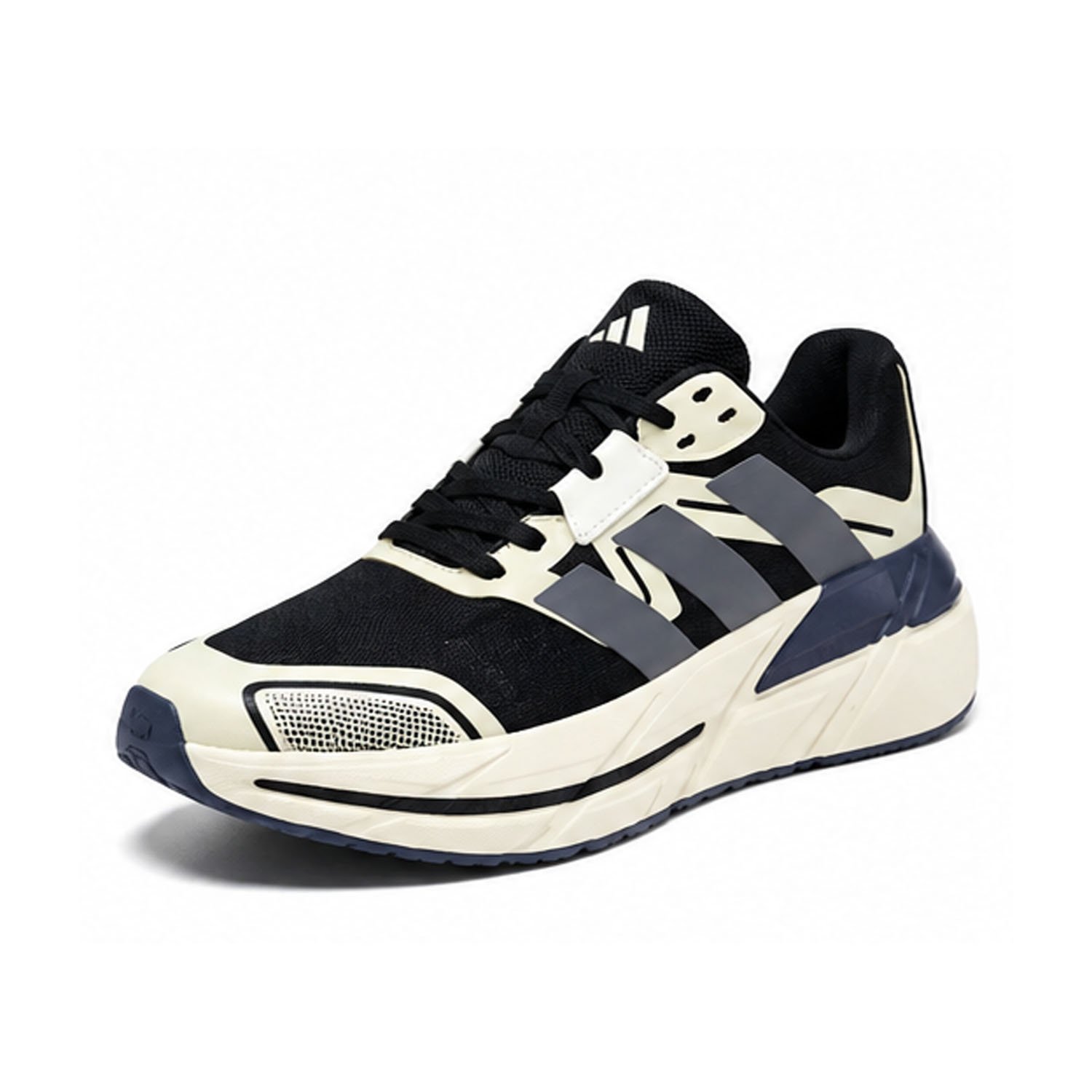 AQUA STRIDE CHUNKY SPORTS SNEAKERS-BLACK & CREAM - Image 2
