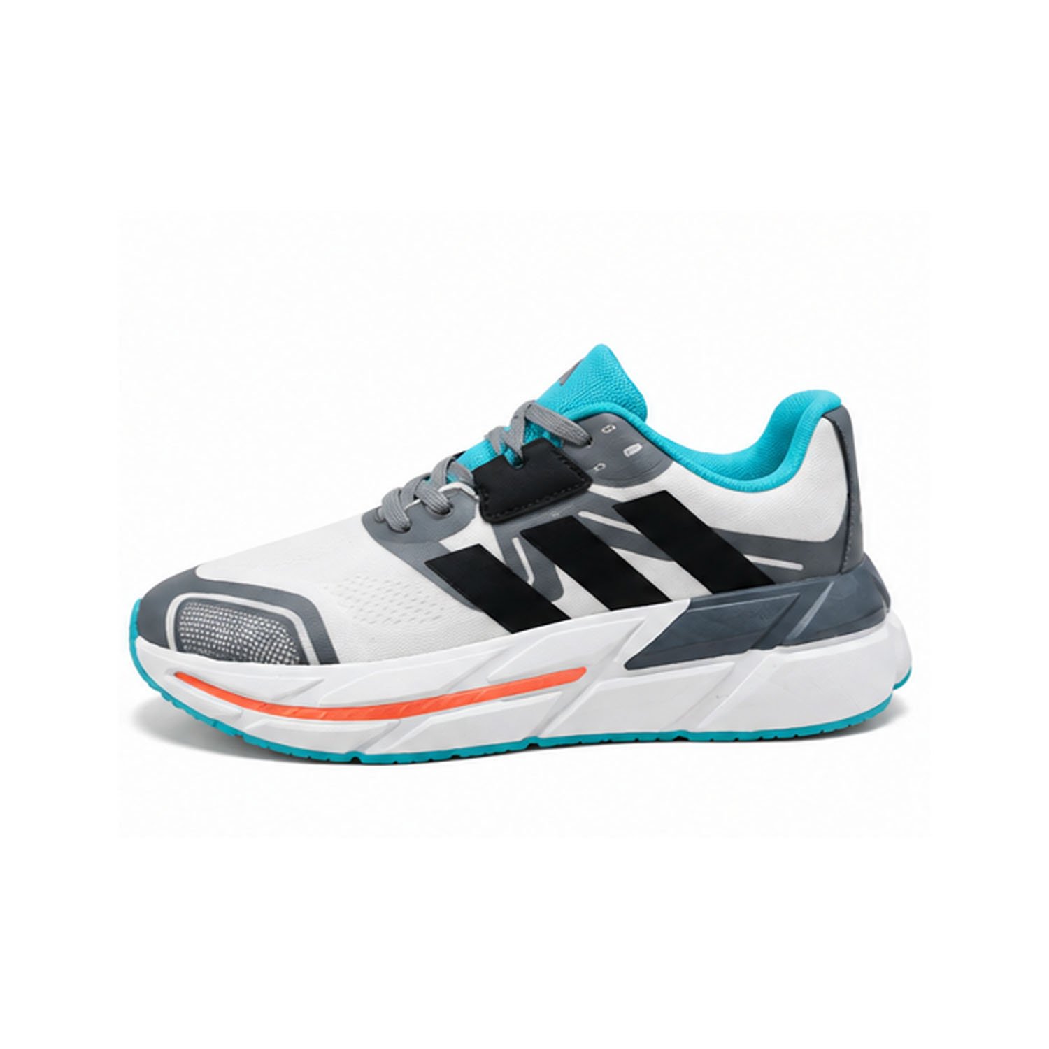 AQUA STRIDE CHUNKY SPORTS SNEAKERS-WHITE,GREY & TURQUOISE