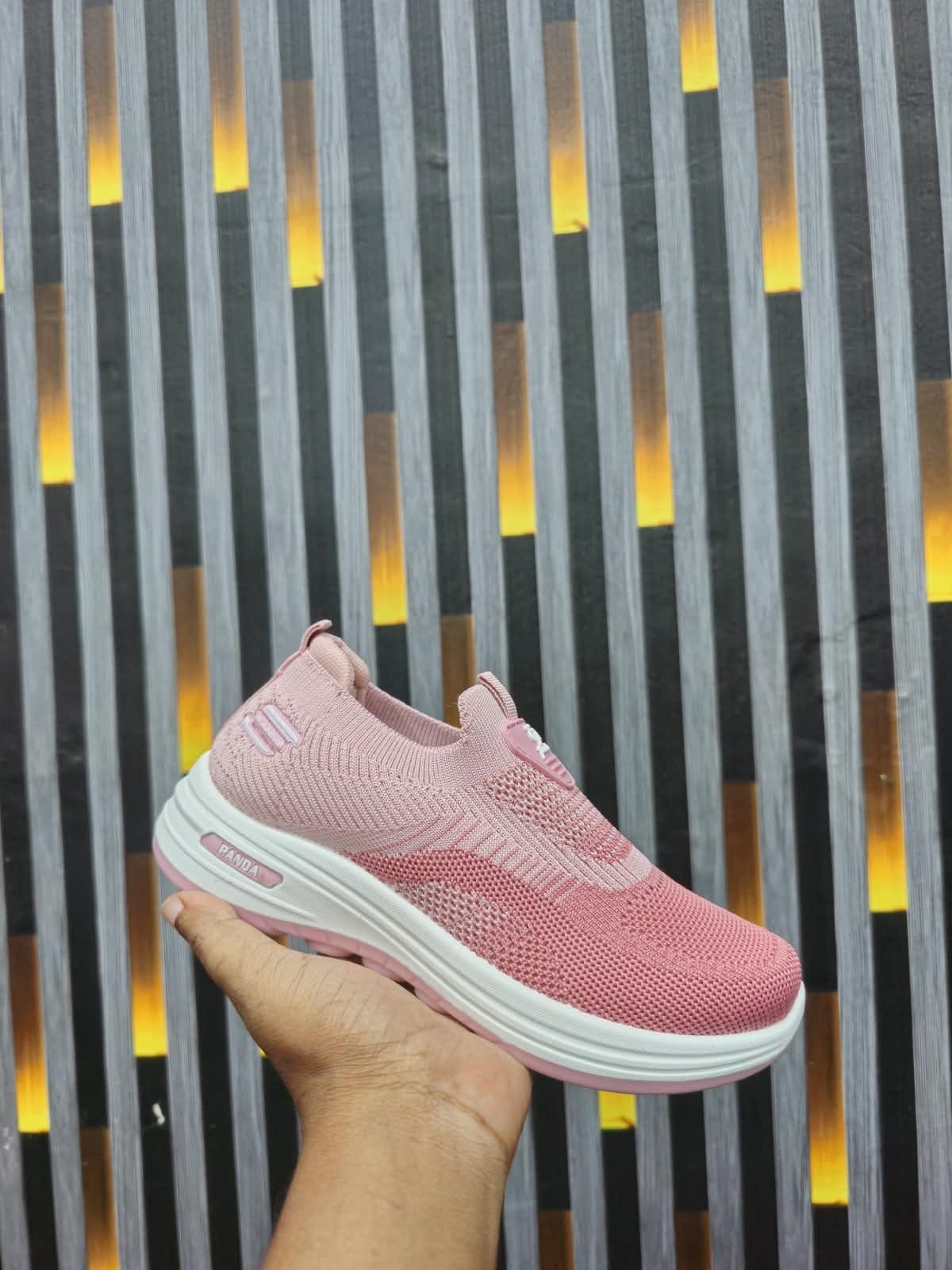 Panda Fashion Casual Slip-On Shoes- PINK
